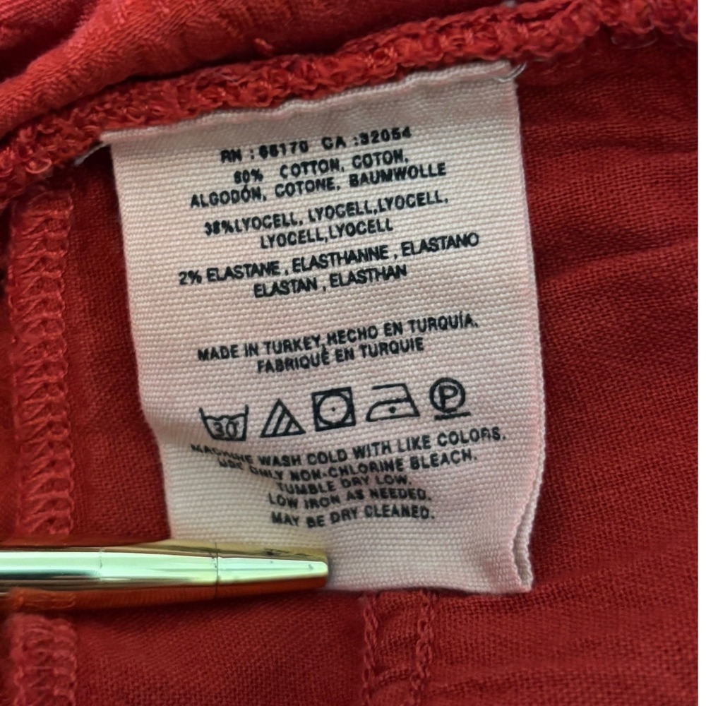 Pilcro and the Letterpress Anthropologie Red Floral Jacquard Skinny Boho Jean 30 - Picture 6 of 13
